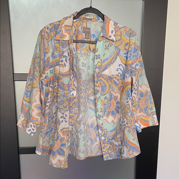 Chico's Tops - Chico Pastel Colorful Paisley Button-Up Shirt size 2